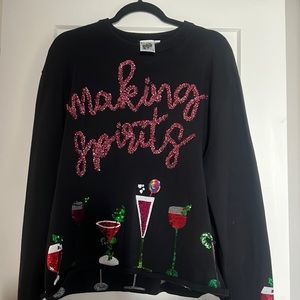 Large Queen of Sparkle Making Spirits Sparkle Sweater